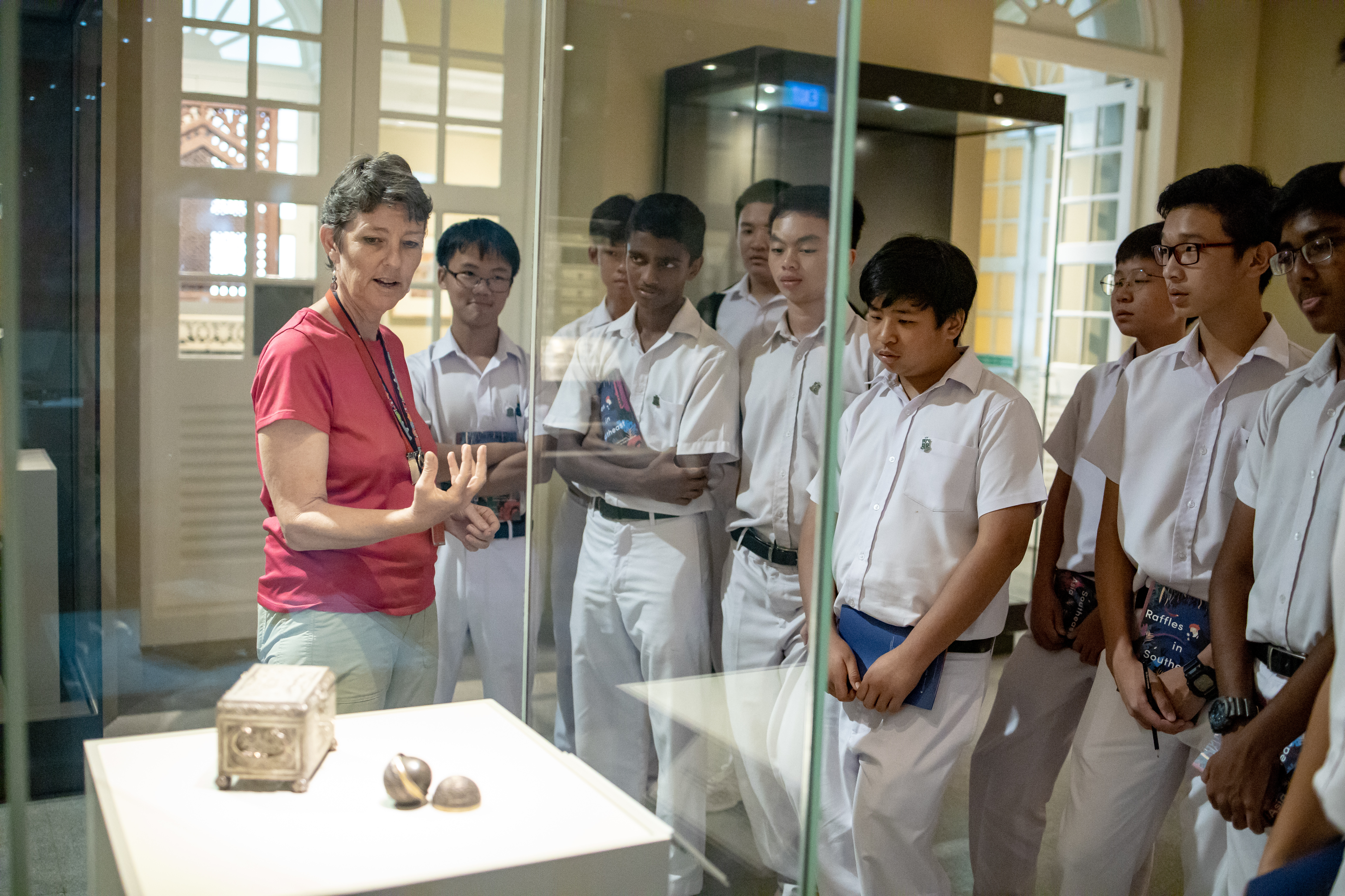 Students on a guided tour in the museum