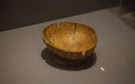 Coconut husk bowl at Changi Chapel and Museum